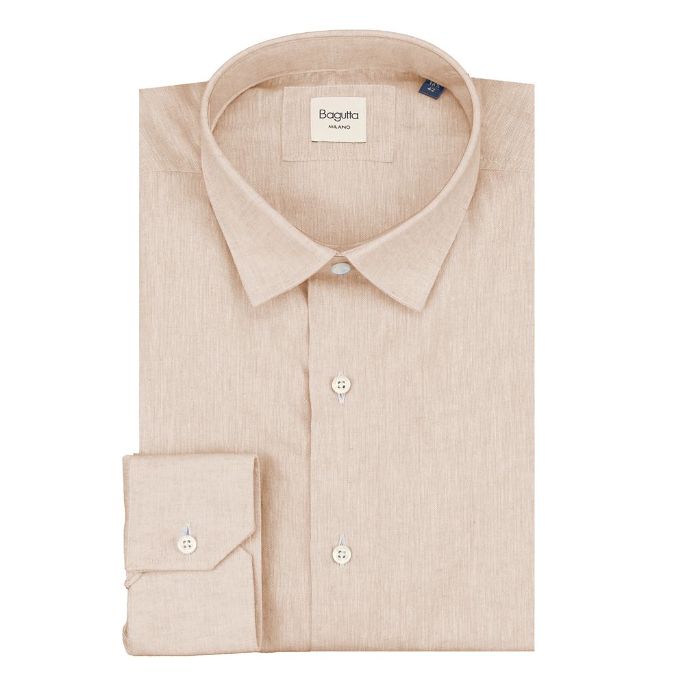 Bagutta Beige Linen Men Shirt