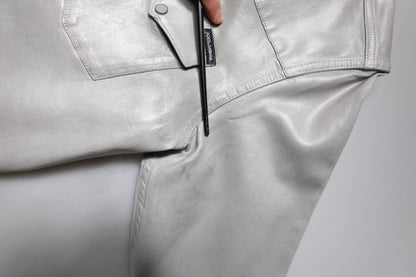 Dolce & Gabbana Metallic Gray Cotton Button Down Shirt