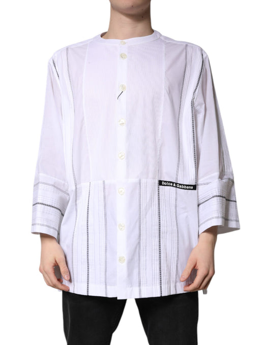 Dolce & Gabbana White Cotton Button Down Long Sleeves Shirt