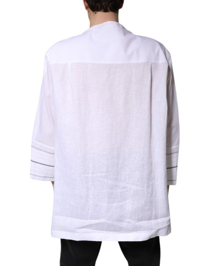 Dolce & Gabbana White Cotton Button Down Long Sleeves Shirt