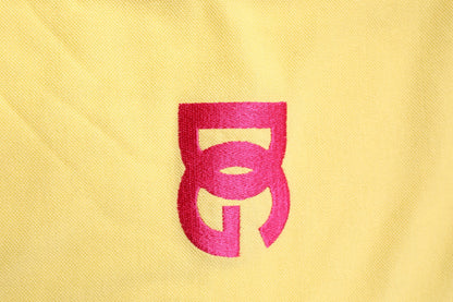 Dolce & Gabbana Yellow Cotton Logo Collared Polo T-shirt