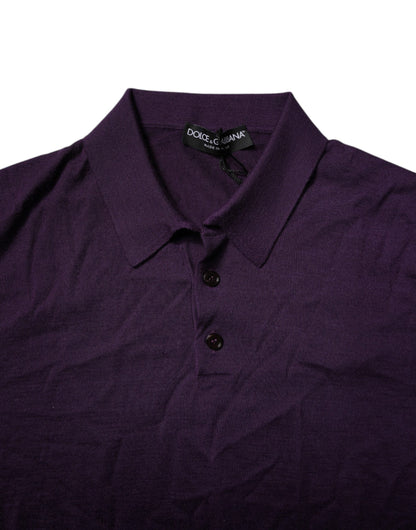 Dolce & Gabbana Violet Cashmere Collared Polo T-shirt