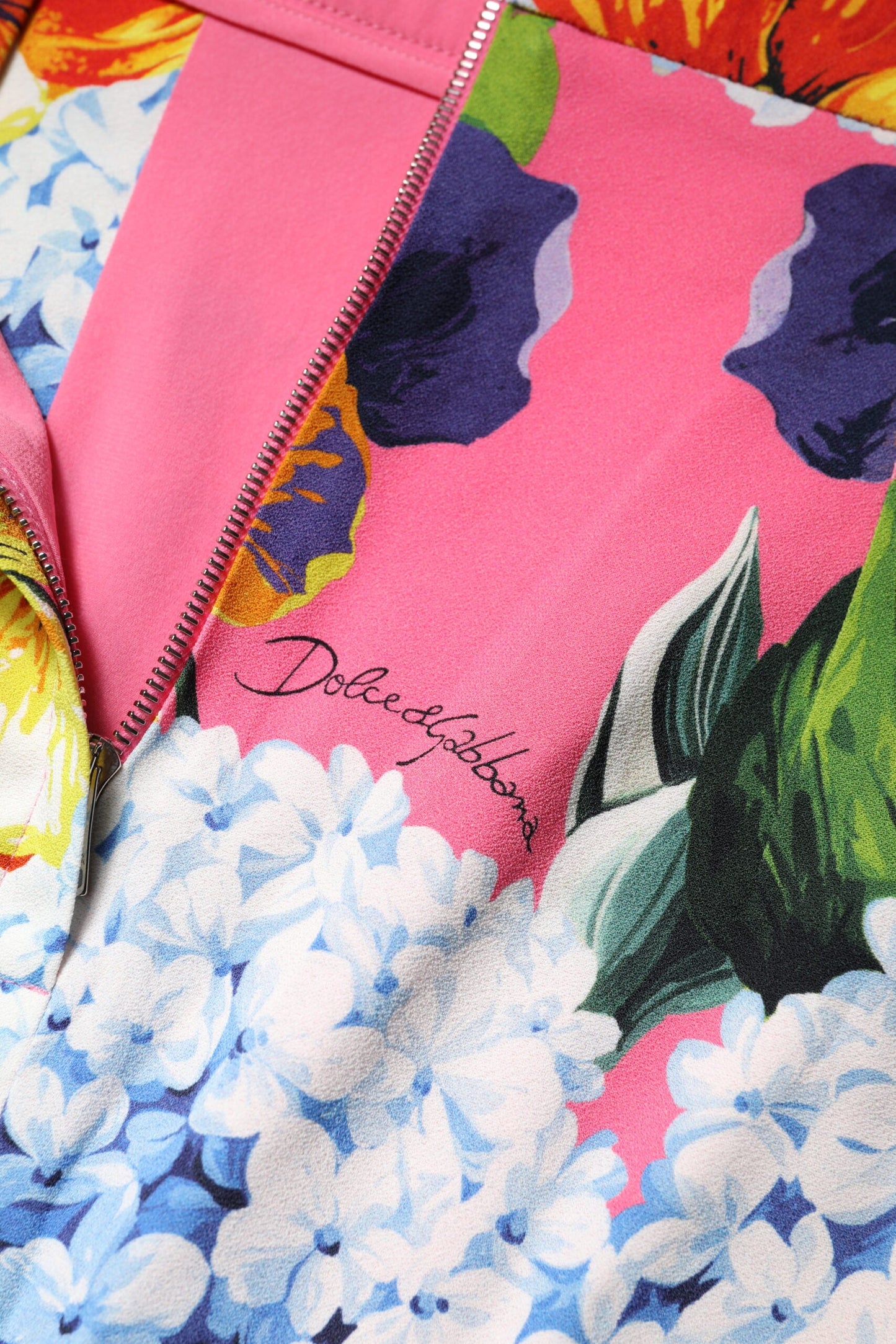 Dolce & Gabbana Multicolor Floral Print High Waist Midi Skirt