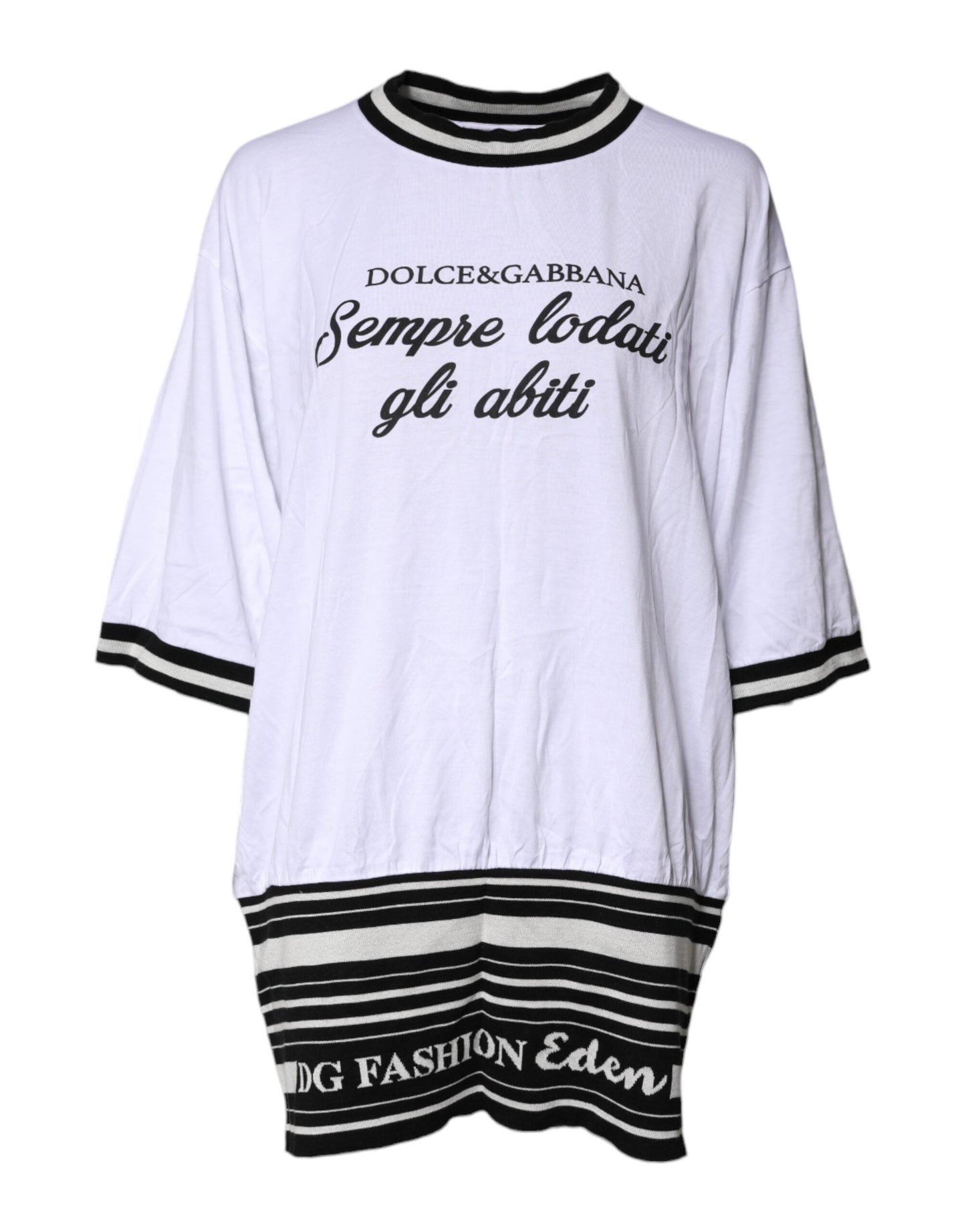 Dolce & Gabbana White Cotton DG Fashion Crew Neck Tee T-shirt
