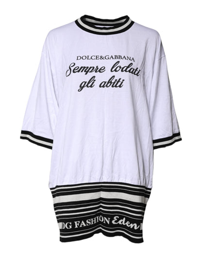 Dolce & Gabbana White Cotton DG Fashion Crew Neck Tee T-shirt