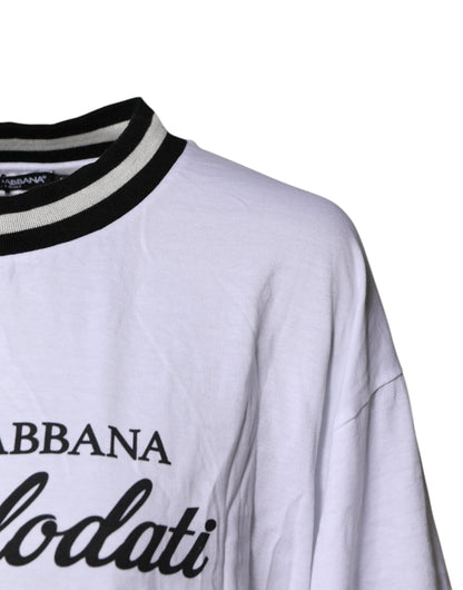 Dolce & Gabbana White Cotton DG Fashion Crew Neck Tee T-shirt