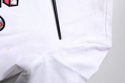 Dolce & Gabbana White Cotton Logo Print Round Neck T-shirt