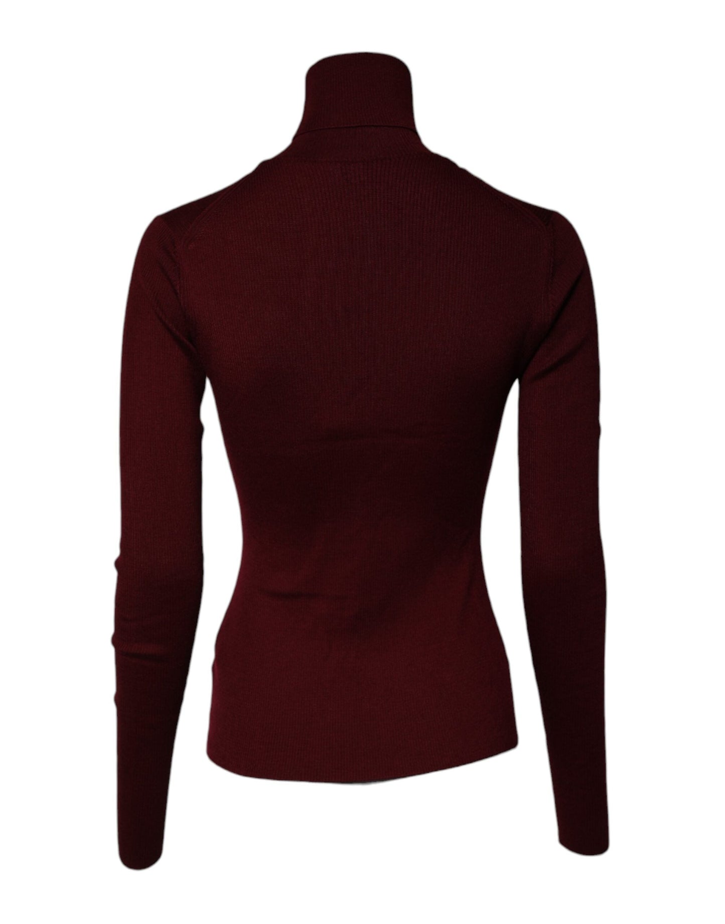 Dolce & Gabbana Burgundy Long Sleeves Turtleneck Slim Sweater