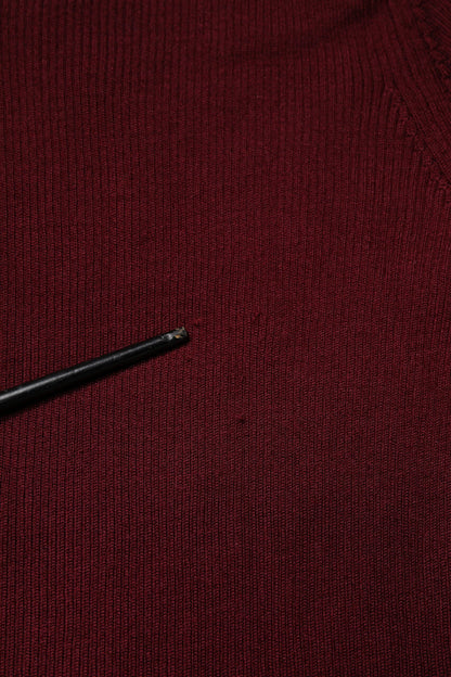 Dolce & Gabbana Burgundy Long Sleeves Turtleneck Slim Sweater