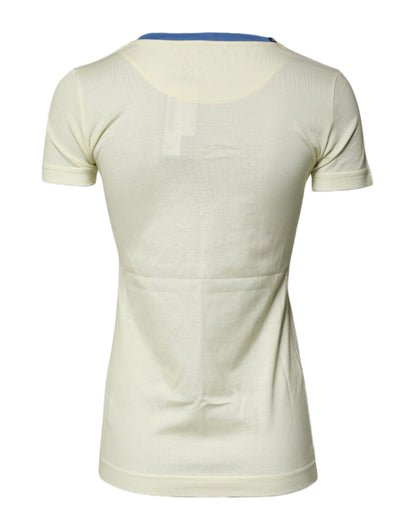 Dolce & Gabbana Light Yellow Cotton Short Sleeve T-shirt