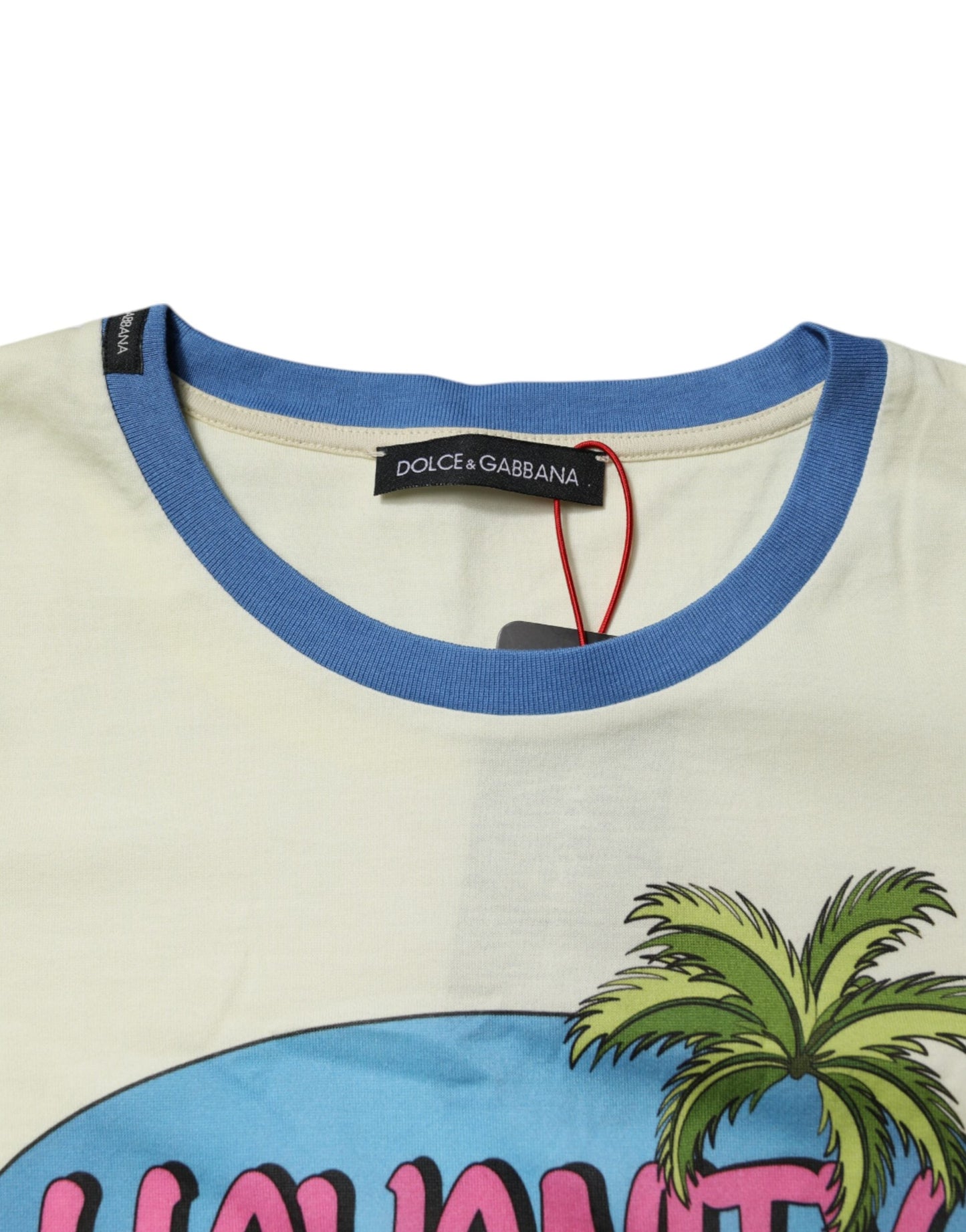 Dolce & Gabbana Light Yellow Cotton Short Sleeve T-shirt