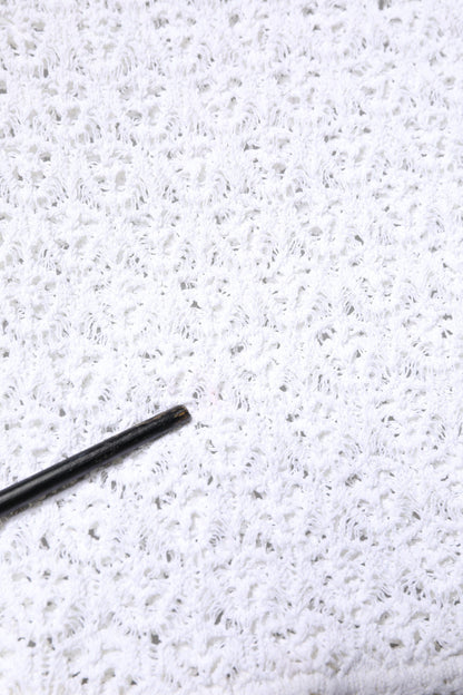 Dolce & Gabbana White Viscose Short Sleeve Crochet Top