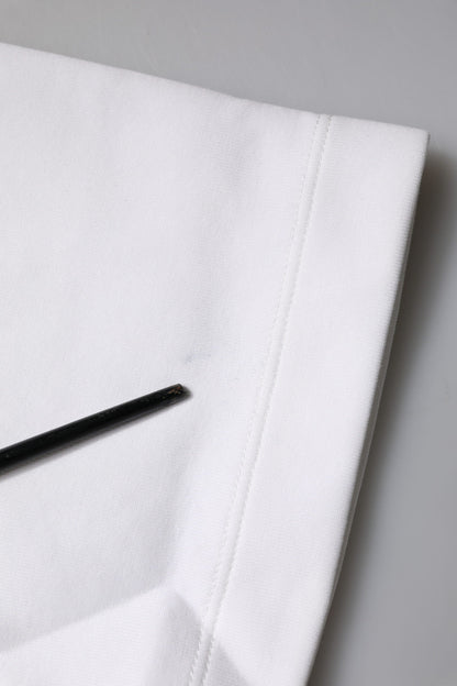 Dolce & Gabbana White Cotton Blend 3/4 Sleeves Blouse Top