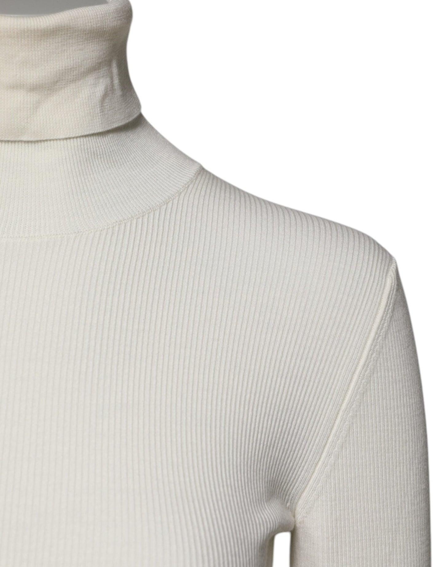 Dolce & Gabbana Cream Long Sleeves Turtleneck Slim Sweater