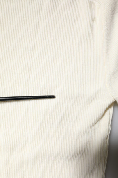 Dolce & Gabbana Cream Long Sleeves Turtleneck Slim Sweater