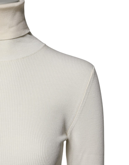 Dolce & Gabbana Cream Long Sleeves Turtleneck Slim Sweater