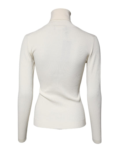 Dolce & Gabbana Cream Long Sleeves Turtleneck Slim Sweater