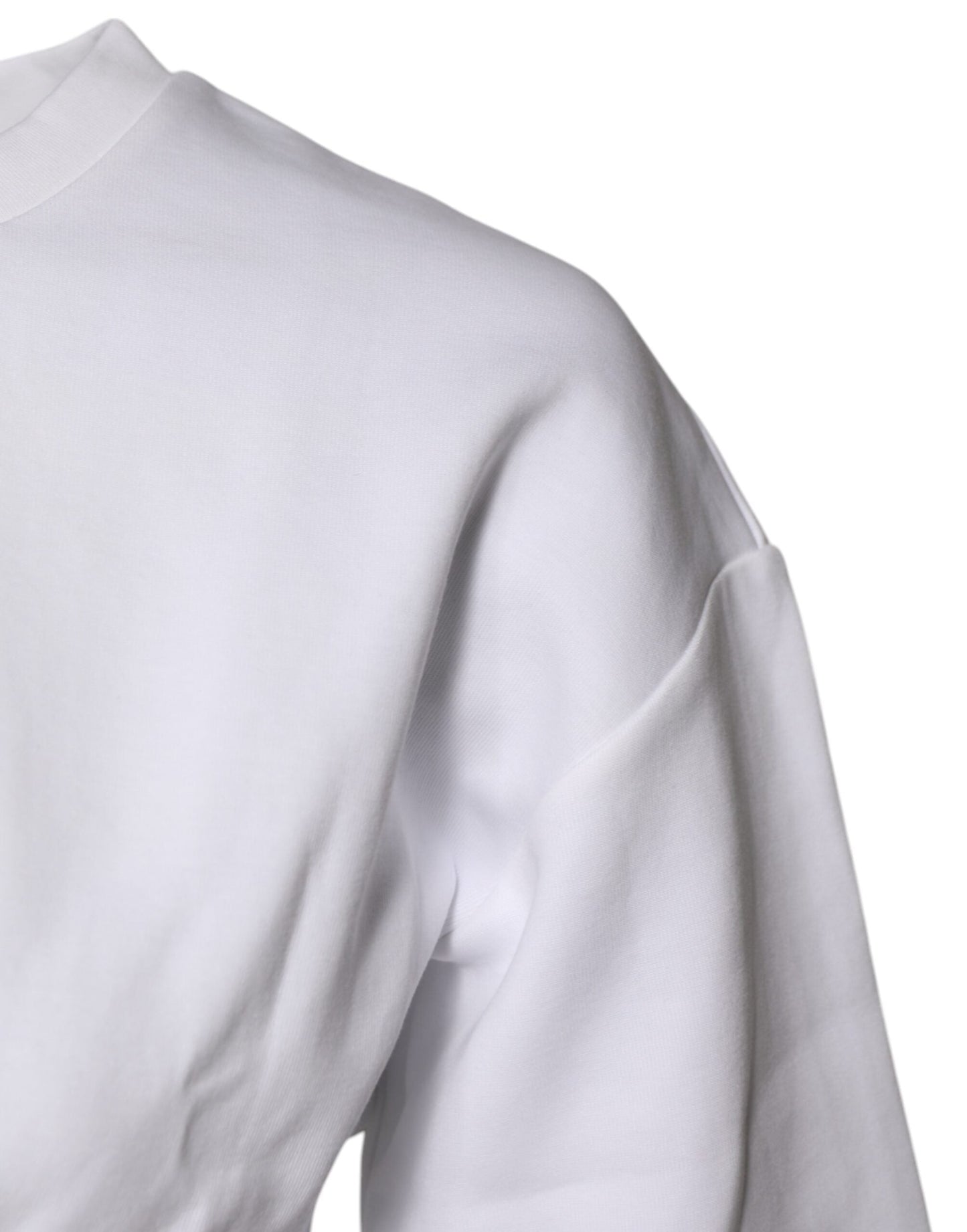 Dolce & Gabbana White Cotton Blend 3/4 Sleeves Blouse Top