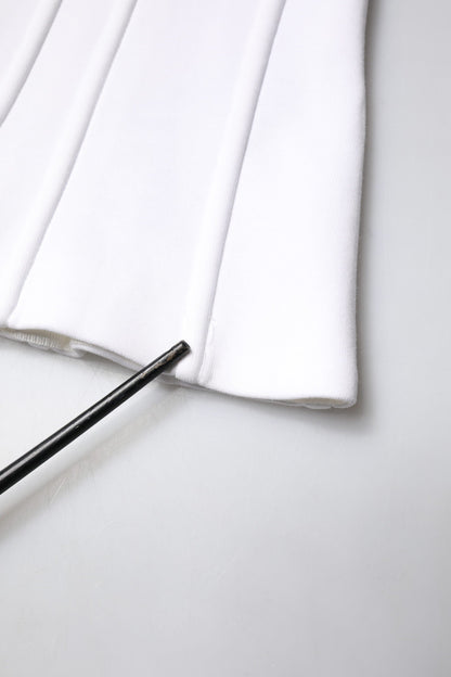 Dolce & Gabbana White Cotton Blend 3/4 Sleeves Blouse Top