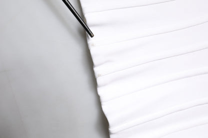 Dolce & Gabbana White Cotton Blend 3/4 Sleeves Blouse Top