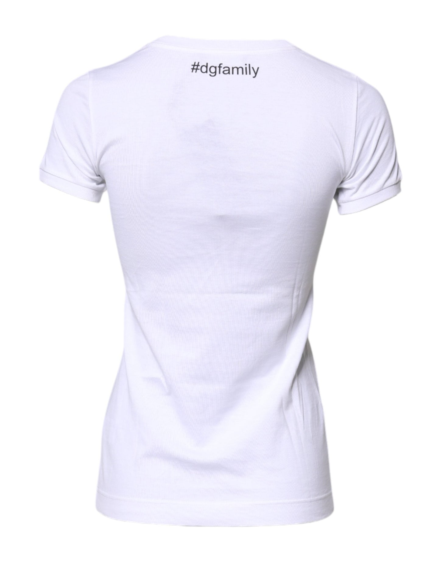 Dolce & Gabbana White Cotton #DGFAMILY Embroidery T-shirt