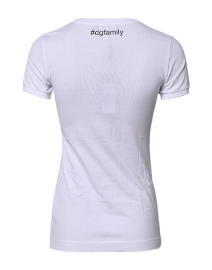 Dolce & Gabbana White #DGFAMILY Embroidery Cotton T-shirt