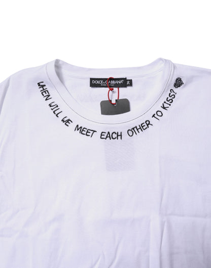 Dolce & Gabbana White Cotton Sleeveless Printed Tank T-shirt