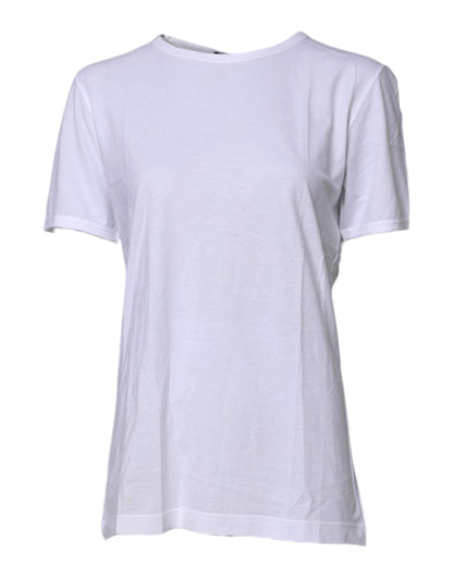 Dolce & Gabbana White Short Sleeves Round Neck Top T-shirt