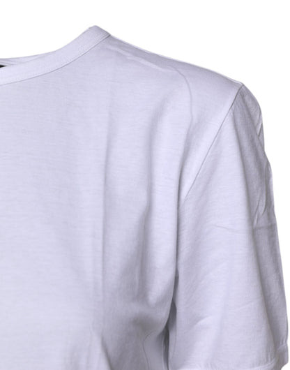 Dolce & Gabbana White Short Sleeves Round Neck Top T-shirt