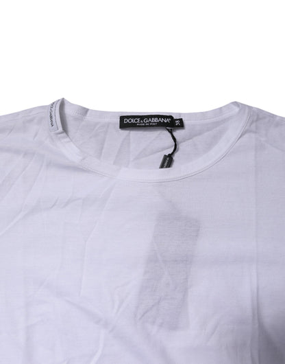 Dolce & Gabbana White Short Sleeves Round Neck Top T-shirt