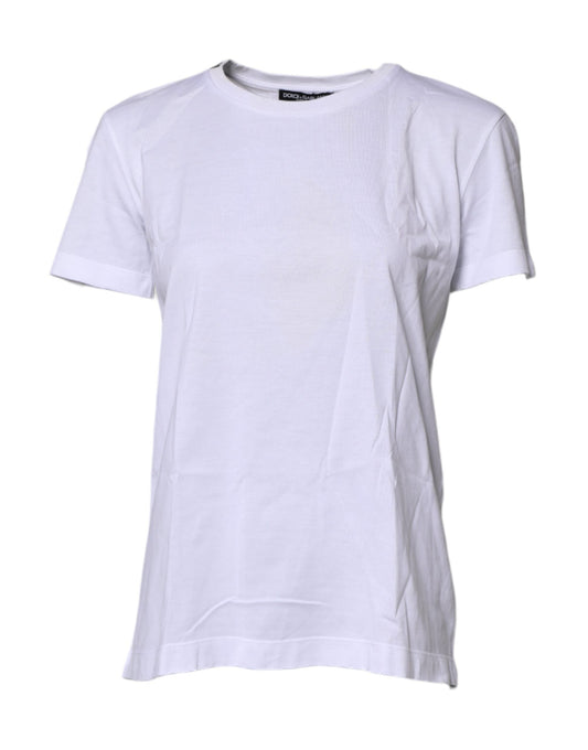 Dolce & Gabbana White Short Sleeves Round Neck Top T-shirt