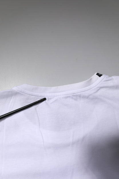 Dolce & Gabbana White Short Sleeves Round Neck Top T-shirt