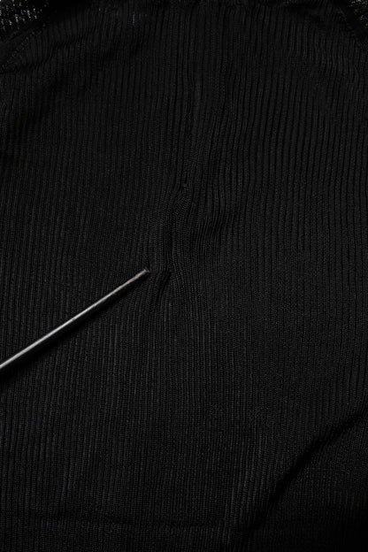 Dolce & Gabbana Black Knit Long Sleeves Turtleneck Slim Top