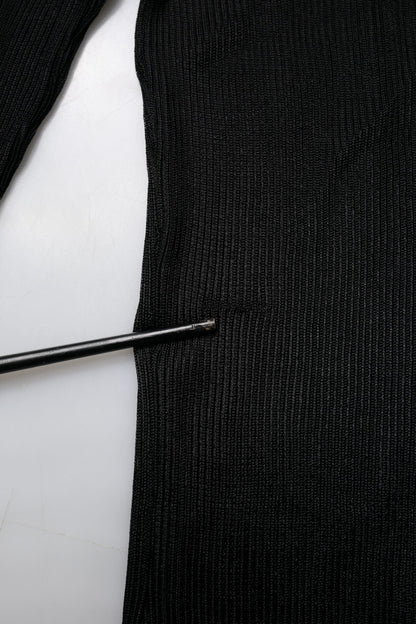 Dolce & Gabbana Black Knit Long Sleeves Turtleneck Slim Top