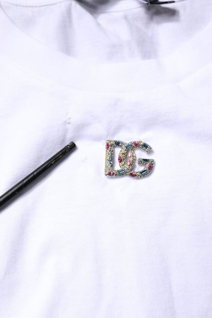 Dolce & Gabbana White Cotton Sleeveless Round Neck Tank Top