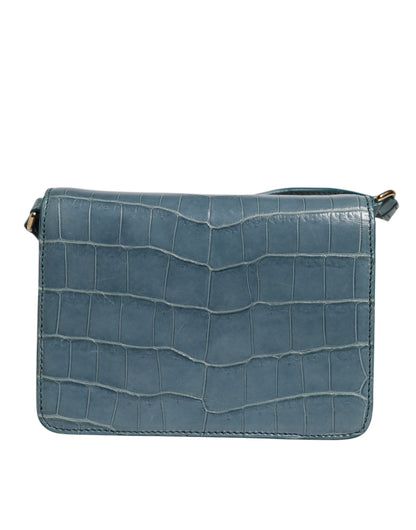 Dolce & Gabbana Green Exotic Leather DG Plaque Crossbody Mini Bag