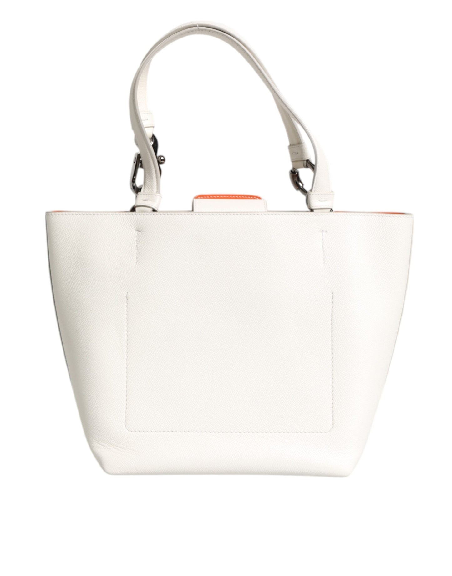 Dolce & Gabbana White Leather #DG BEATRICE Top Handle Tote Bag