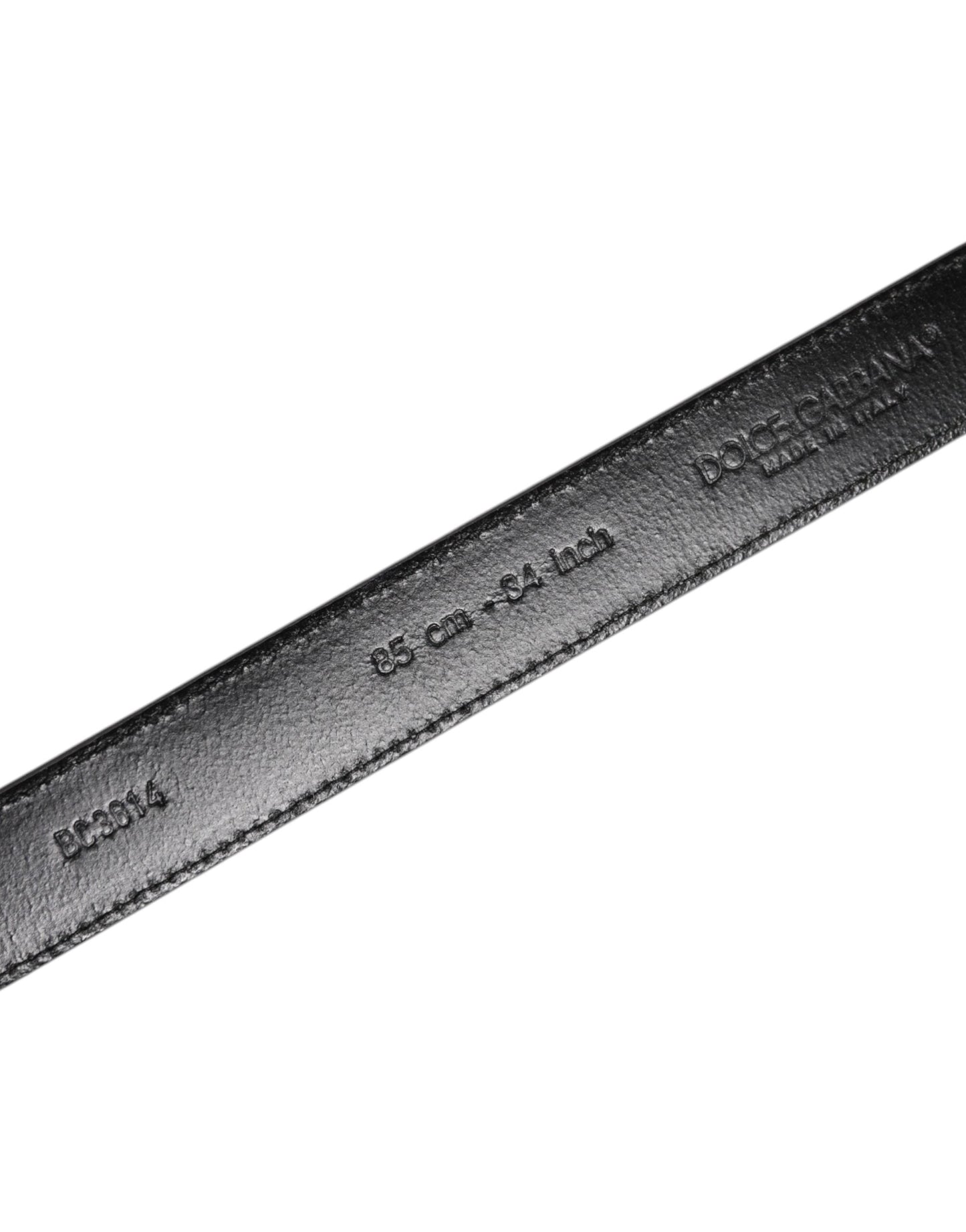 Dolce & Gabbana Gray Leather Silver Tone Metal Buckle Belt