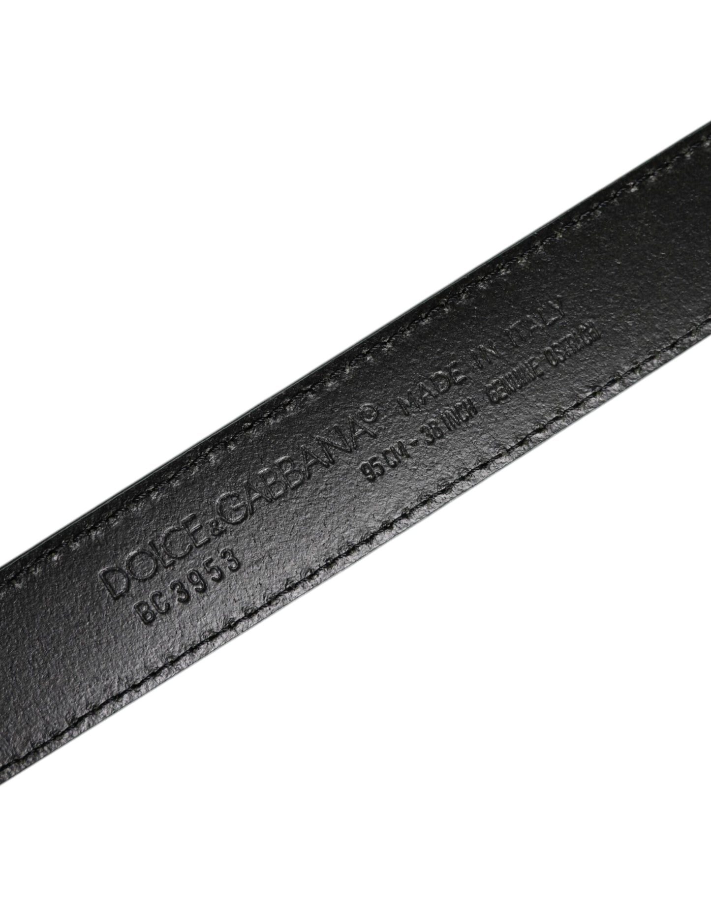 Dolce & Gabbana Green Leather Silver Tone Metal Buckle Belt