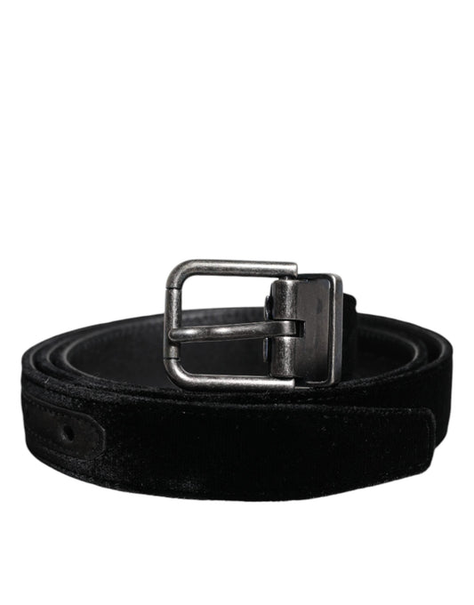 Dolce & Gabbana Black Leather Metal Buckle Classic Belt