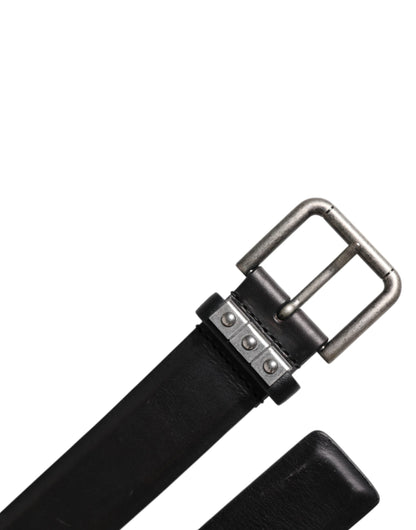 Dolce & Gabbana Black Leather Metal Buckle Classic Belt