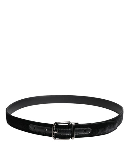Dolce & Gabbana Black Leather Metal Buckle Classic Belt
