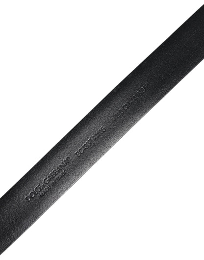 Dolce & Gabbana Black Solid Leather Classic Waist Buckle Belt