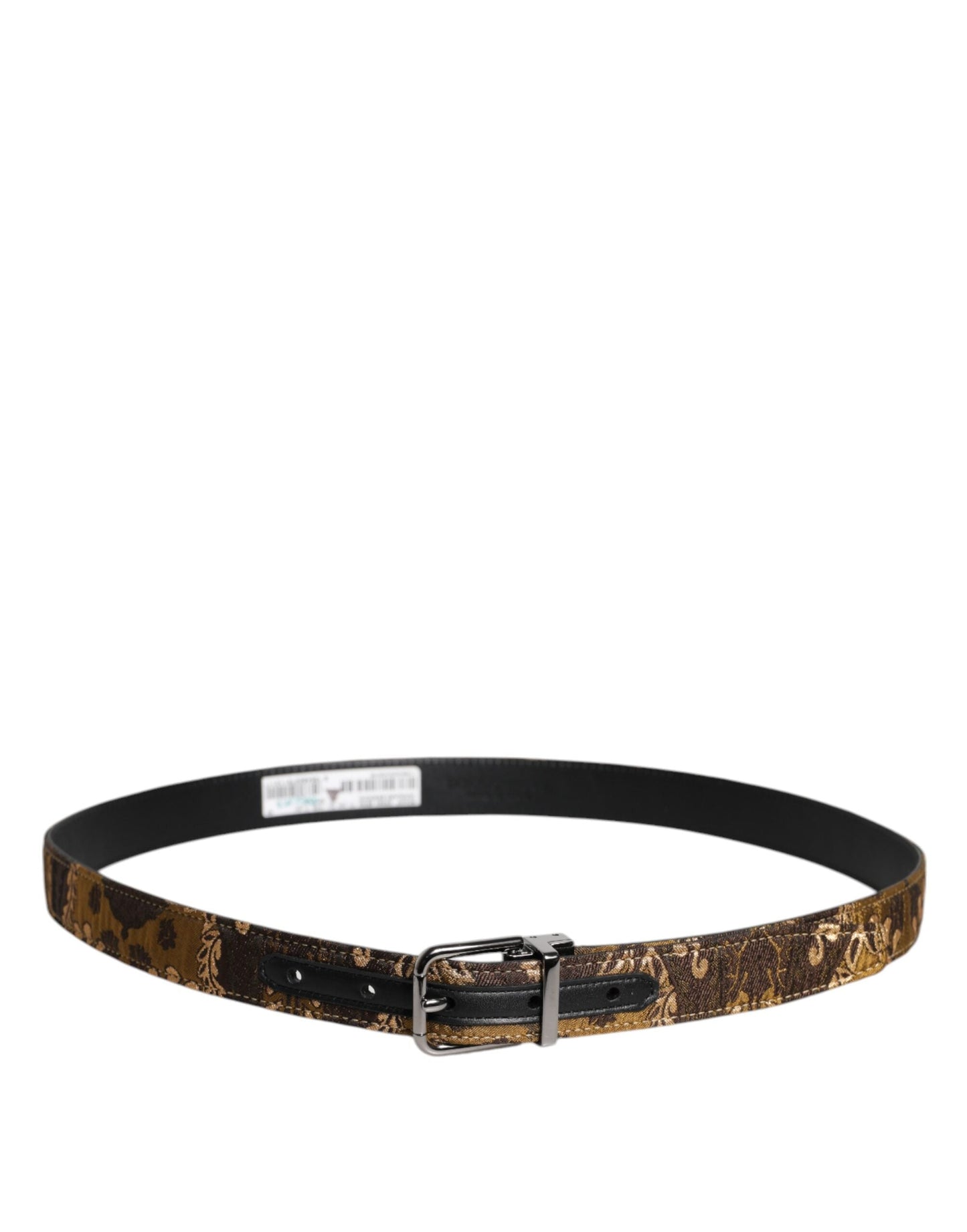 Dolce & Gabbana Multicolor Jacquard Leather Logo Buckle Belt