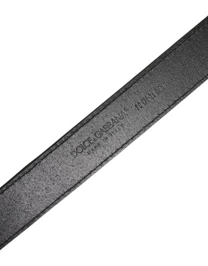 Dolce & Gabbana Brown Velvet Leather Logo Buckle Belt