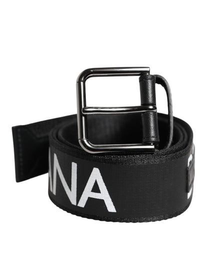 Dolce & Gabbana Black Leather Classic Metal Logo Buckle Belt