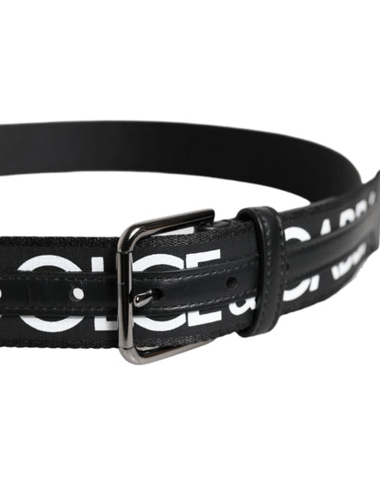 Dolce & Gabbana Black Leather Classic Metal Logo Buckle Belt