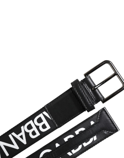 Dolce & Gabbana Black Leather Classic Metal Logo Buckle Belt