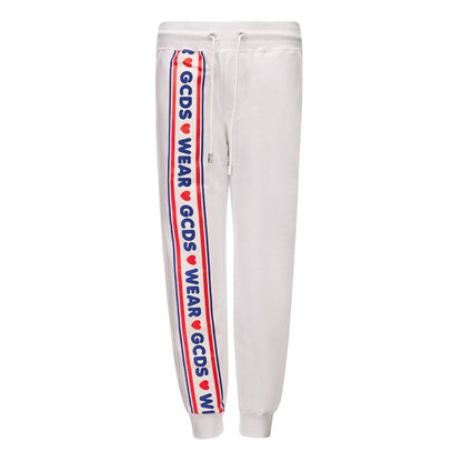 GCDS White Cotton Joggers Workout Pant