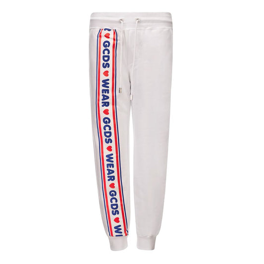 GCDS White Cotton Joggers Workout Pant